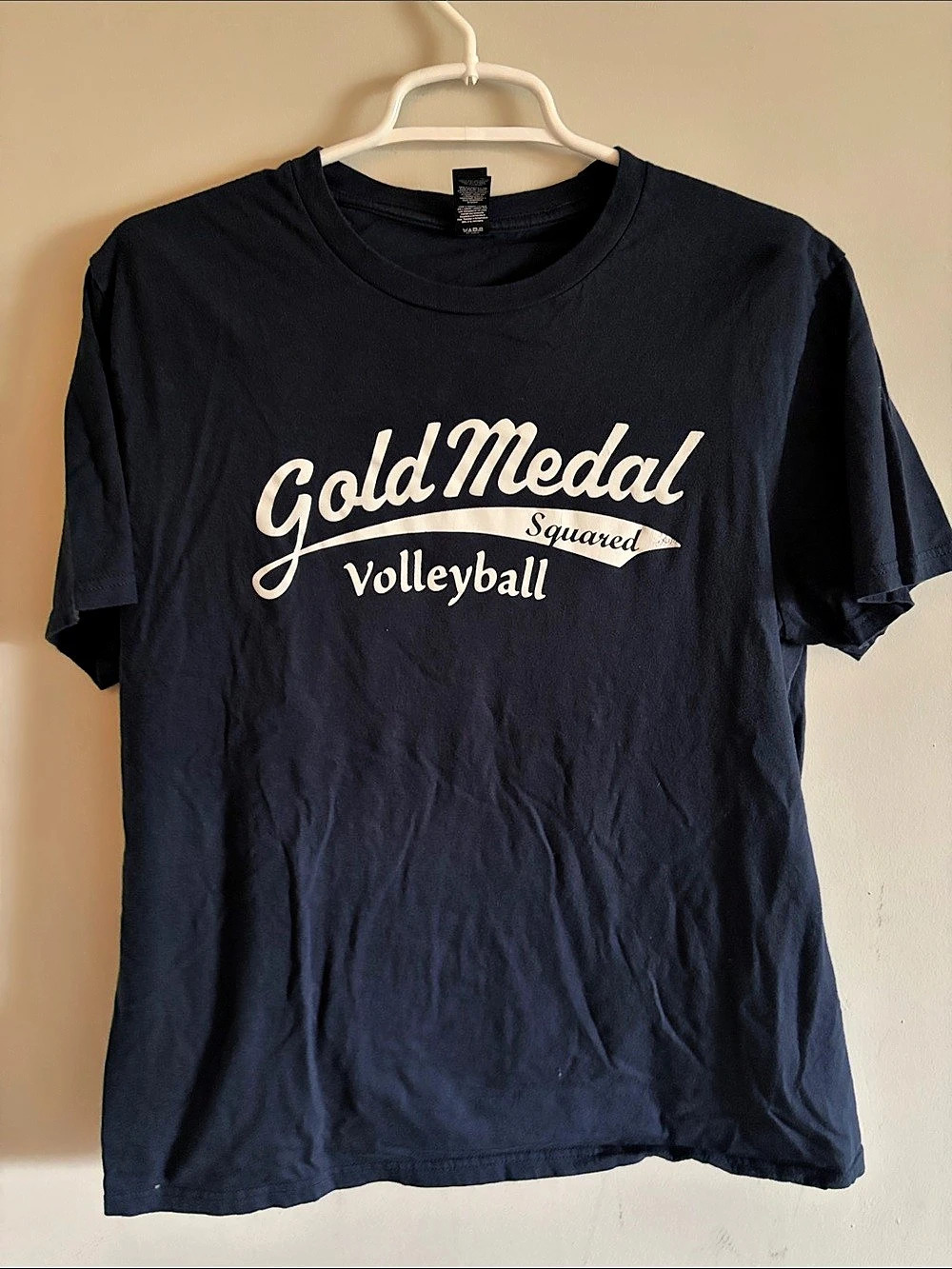 Gold Medal Volleyball Tee in Black Large